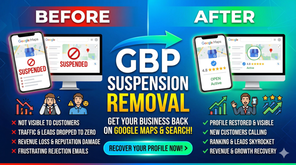 GBP Suspension Removal with rank on maps Google Business Profile Expert in Mumbai