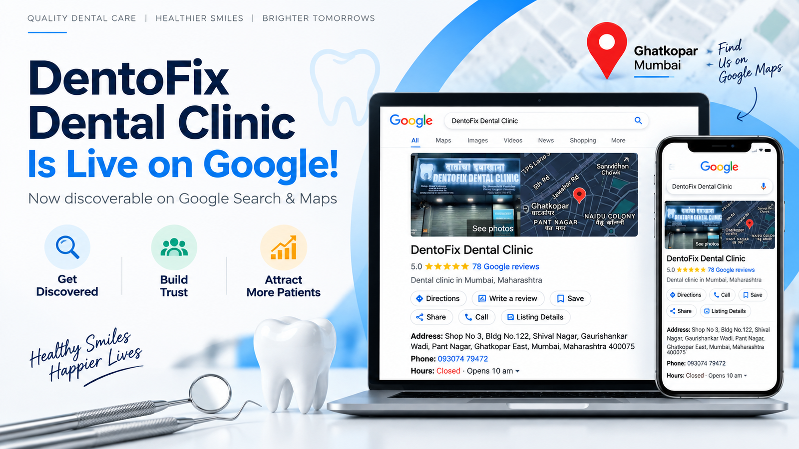 DentoFix Dental Clinic Goes Live on Google